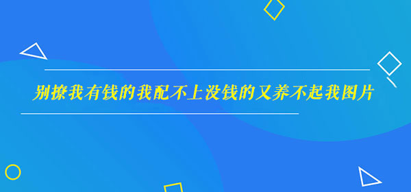 别撩我有钱的我配不上没钱的又养不起我图片